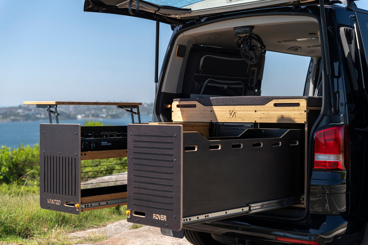 Rover Pod setup in camper van, highlighting easy installation and flexible design.